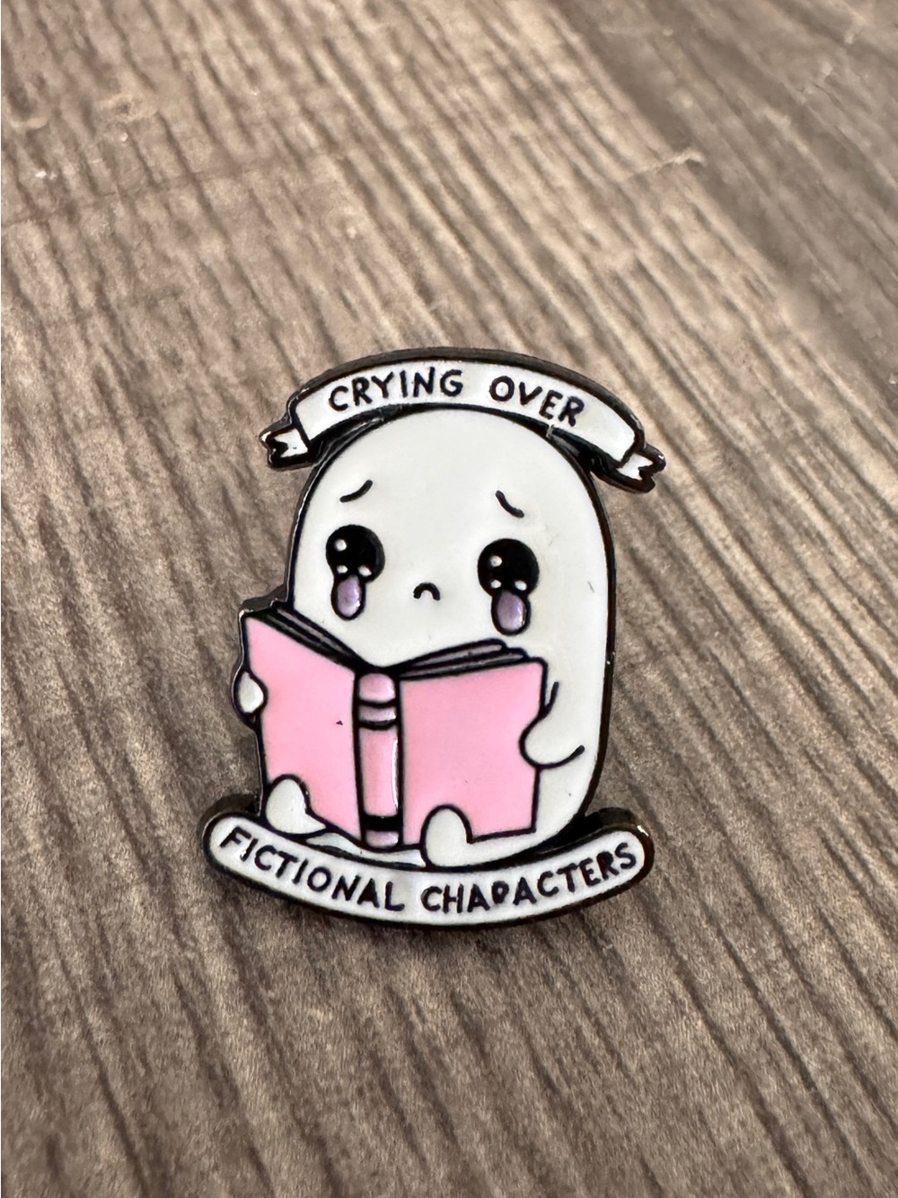 Crying Over Fictional Characters Bookish Enamel Pin